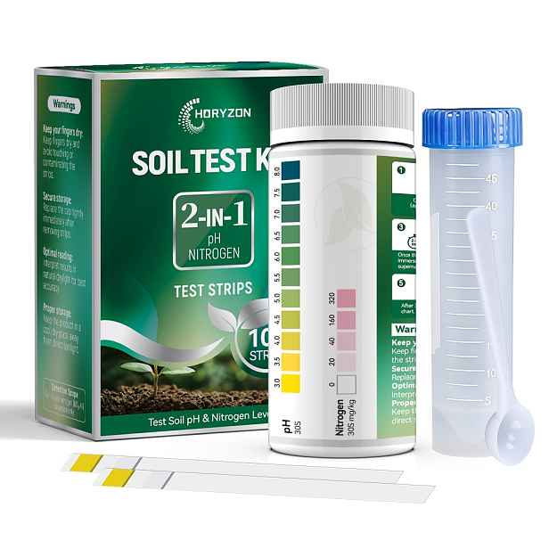 TEMU Sada 2 v 1 pro testování půdy – přesné a rychlé testování pH půdy a obsahu amonného dusíku. Vysoce přesná rychlá detekce. Sada pro testování