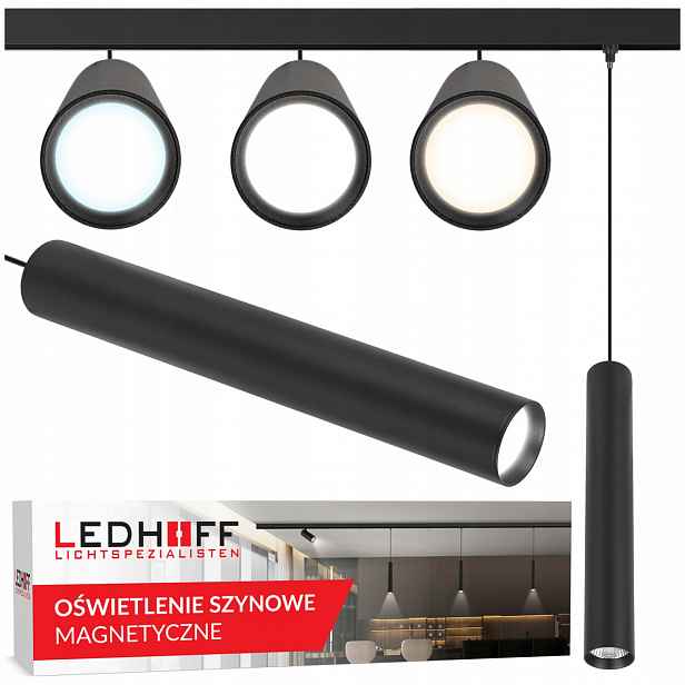 Závěsná Led lampa na kolejnici s magnetickým osvětlením 12W M20