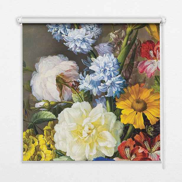 TULUP VNITŘNÍ roleta - okenní roleta - roleta - 80x140 cm - Kytice květin