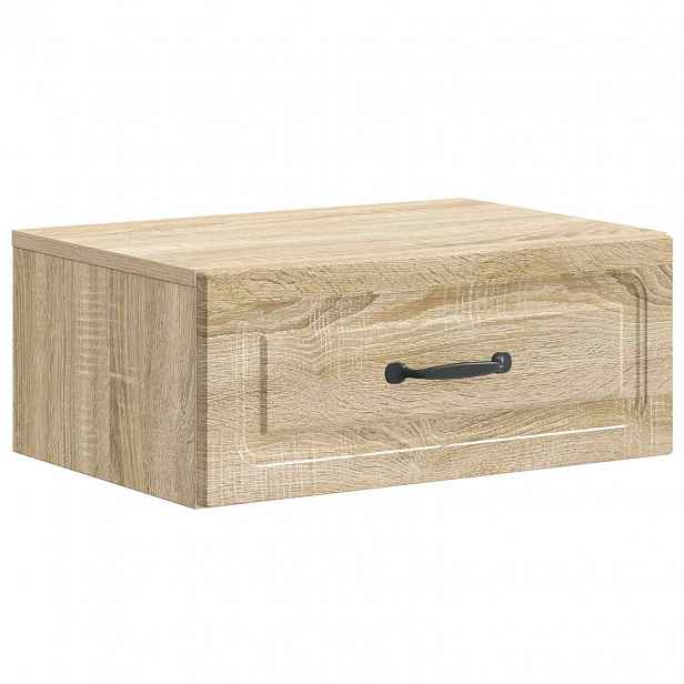 vidaXL Nástěnný noční stolek Dub sonoma 49 x 34,5 x 20 cm