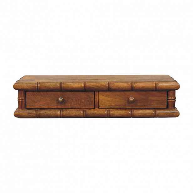 Artisan Furniture PŘÍSTAVNÍ STOLEK s povrchem v barvě jantaru, prostor na desce stolu, hnědý