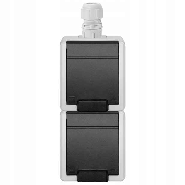 Dvojitá Nástěnná Zásuvka IP65 AQUANT-2K-G2/V2/EPN