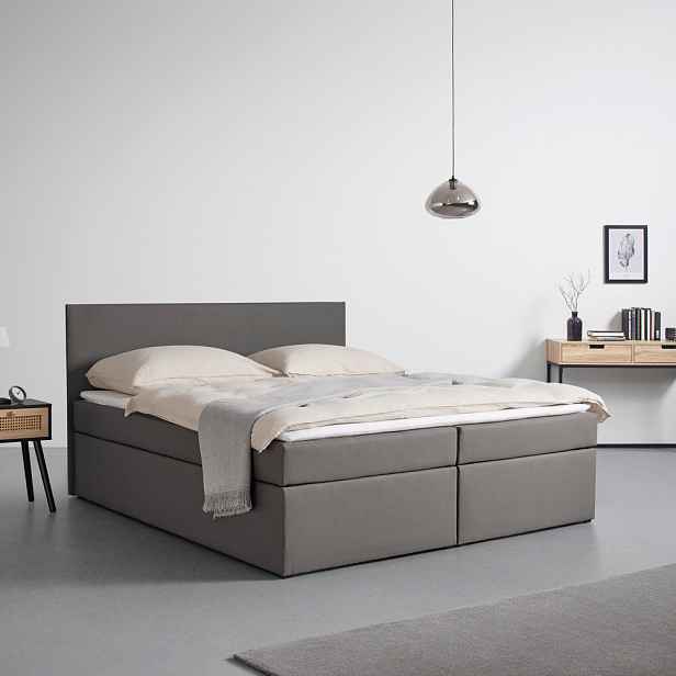 Boxspring Postel Lucy, šedá, 180x200 Cm