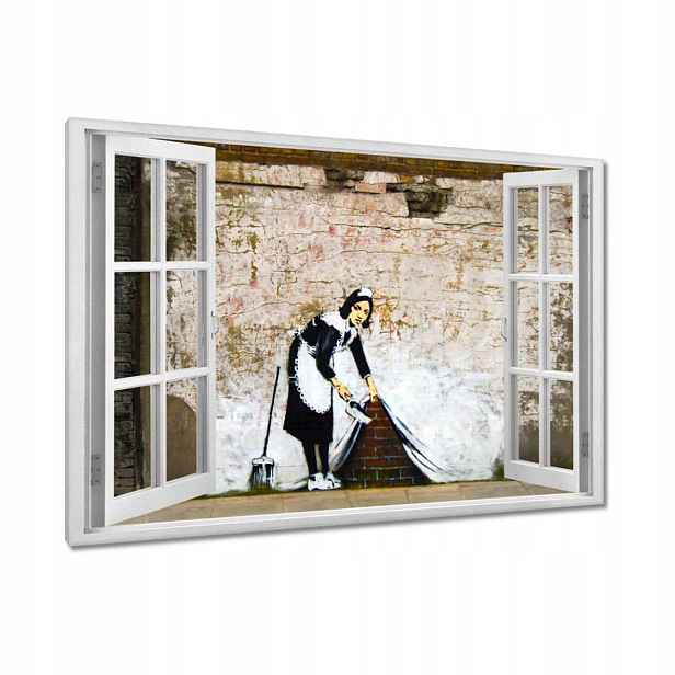 Obrazy 90x60 Banksy Pokojská Grafiti