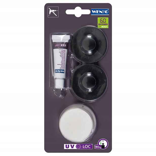 Montážní prvky UV-Loc, černá barva, Wenko