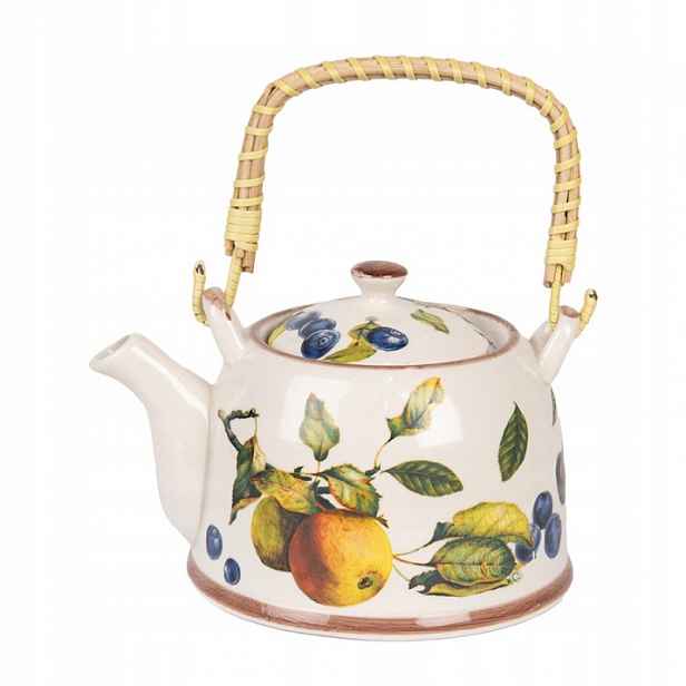 Porcelánová konvička se sítkem s motivem ovocných větviček 800 ml
