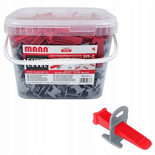 Sada pro pokládání dlaždic 4 15 mm klipy 3 mm 500 ks klínky 100 ks