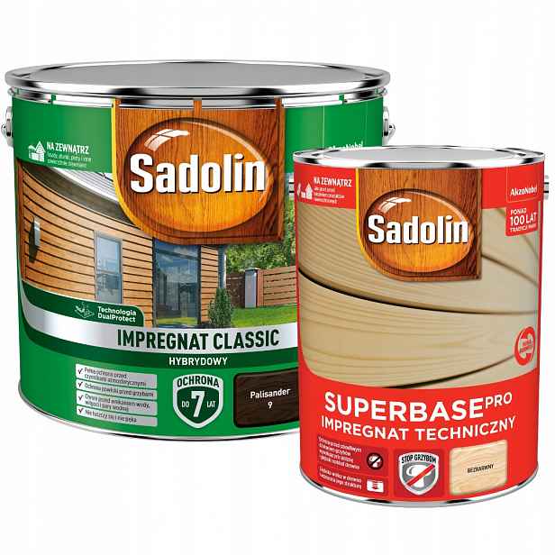 Sadolin Klasický Impregnát Na Dřevo 9 L Palisandr Sadolin Superbase 5 L