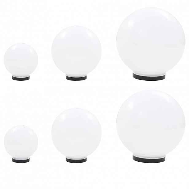 vidaXL 6dílná sada kulovitých LED lamp koule 20/30/40 cm PMMA