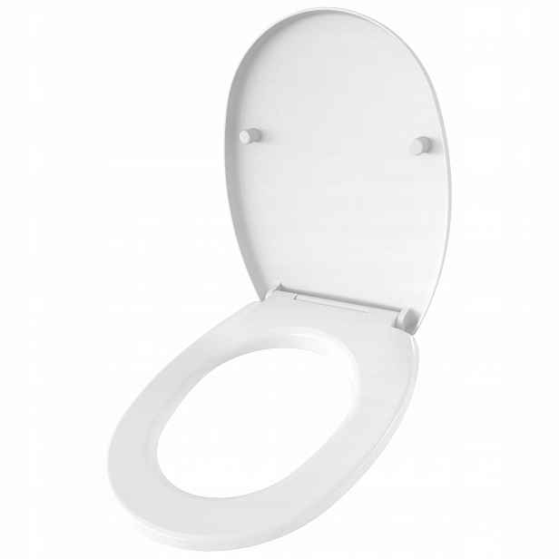 Wc Sedátko S Pomalým Sklápěním, Nastavitelné Panty, Bílá Barva, Odolné