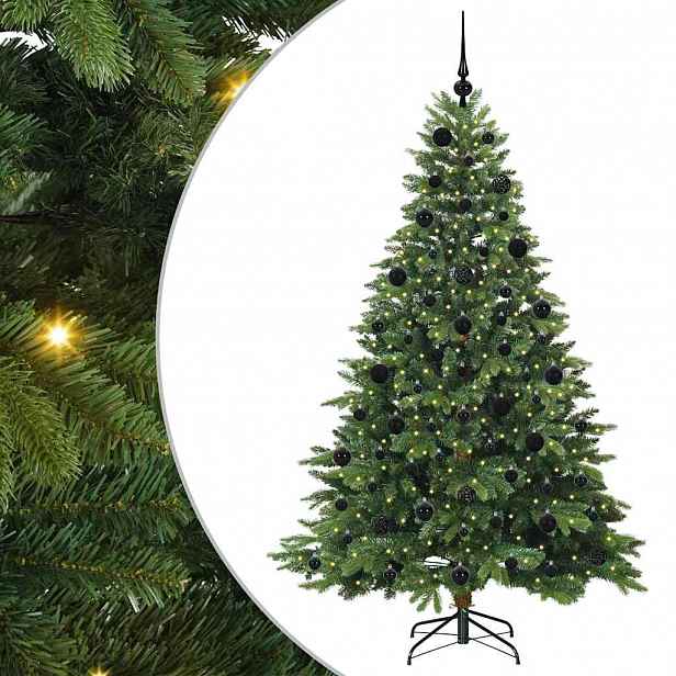 vidaXL Umělý vánoční stromeček s stojanem Zelená 210 cm PE a PVC