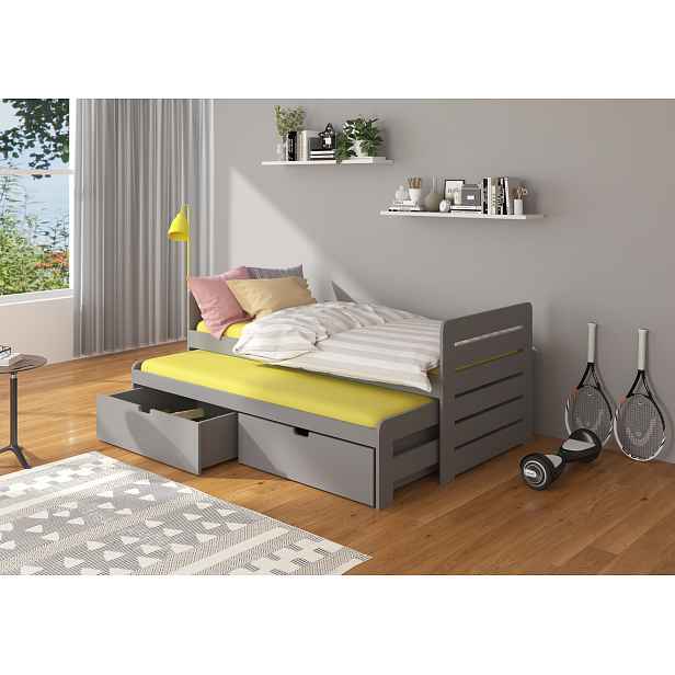 Dětská dvojlůžková postel 80x180 DANRINA - šedá