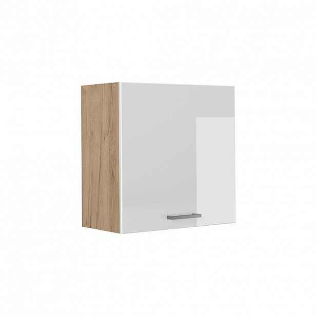 Vicco VĚŠÁK NA STĚNU R-Line, Bílá vysoký lesk/Zlatý mocný dub, 60 cm s 1 dvířky