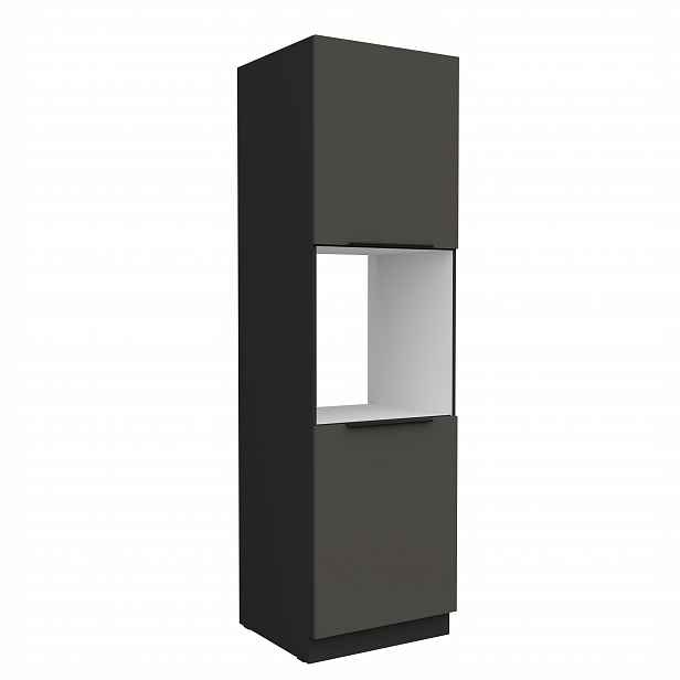 Vysoká skříňka pro vestavnou troubu Aria 60 DP-210 2F Barva korpusu: Černá, Barva dvířek: GR - Graphite AFM