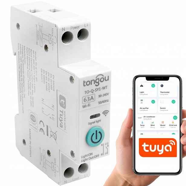 WiFi relé na Din lištu 63A, harmonogram provozu Tuya