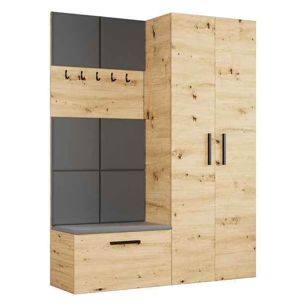MASSENO MODERNÍ PŘEDSÍŇOVÁ SESTAVA MODULO, 160,6/204/40 cm, dub Artisan
