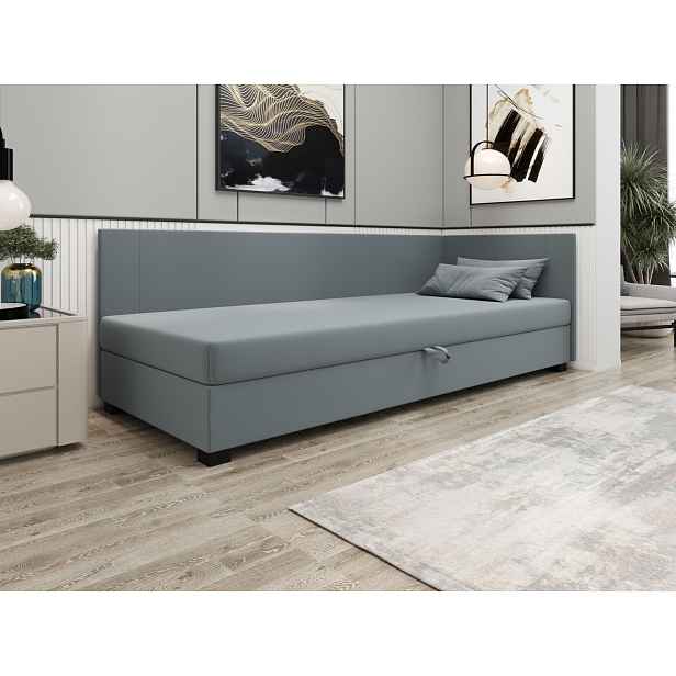 Čalouněná jednolůžková postel 80x195 ARIADNA PLUS 1 - modro šedá