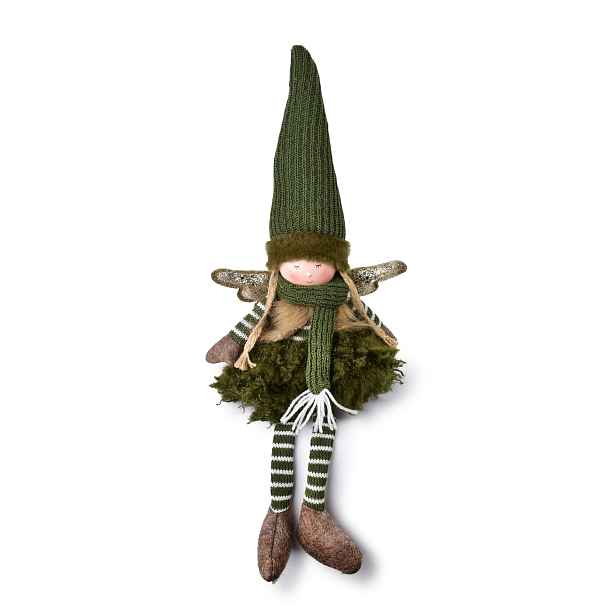 Mondex Vánoční figurka Santa Lila Sedící anděl 32/54 cm zelená