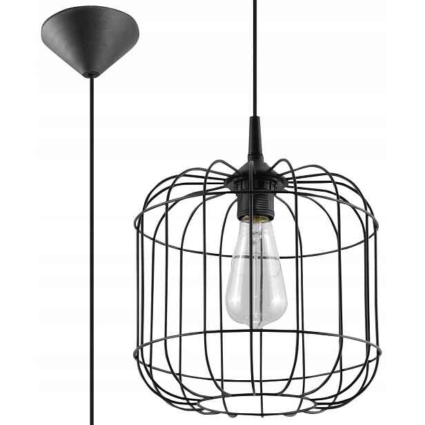 Sollux Celta závěsná lampa černá kovová E27 1x60W Ø25 cm