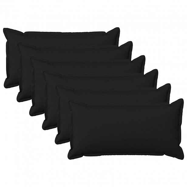 vidaXL Povlak na polštář 6 pcs HOUTEN Černá 40 x 70 cm Falešný len