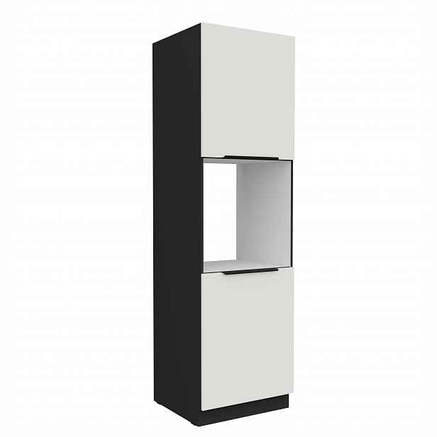 Vysoká skříňka pro vestavnou troubu Aria 60 DP-210 2F Barva korpusu: Černá, Barva dvířek: WH - Crystal white AFM