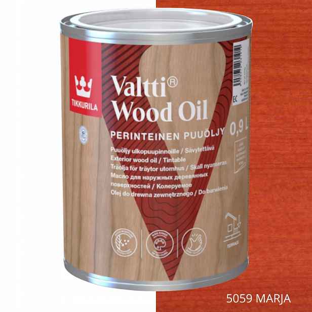 Tikkurila Valtti Wood Oil Olej Na Dřevo 0,9 L Barva 5059 Marja