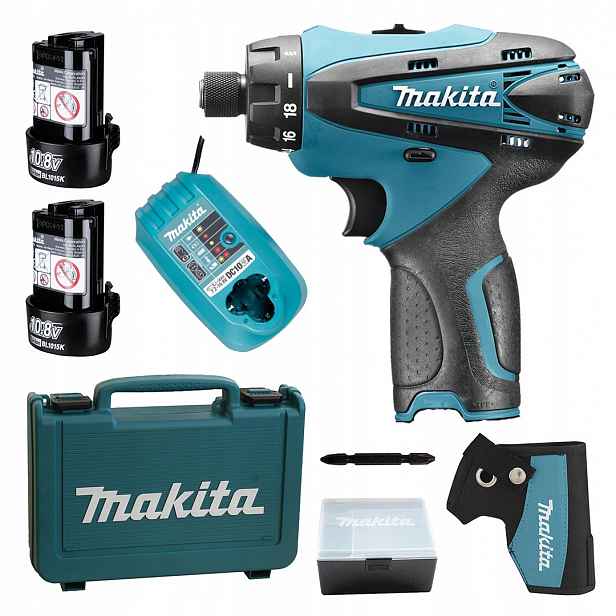Vrtačka – aku šroubovák Makita DF030DWE 10,8V Cxt 24Nm 1/4’’ 2x1,5Ah kufr