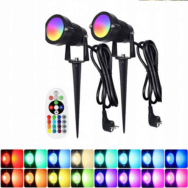 Zahradní Reflektor Pro Osvětlení Stromů, Zemní Zapichovací Lampa, Černá, 2KS