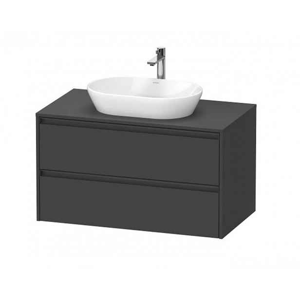 Duravit Ketho.2 - Umyvadlová skříňka s výřezem 57x100x55 cm, 2 zásuvky, grafit mat K24896049490000