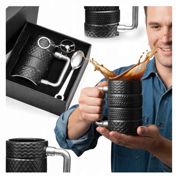 Hrnek Mechanika Dárková Sada Pneumatiky Klíč Dárek pro manžela řidiče