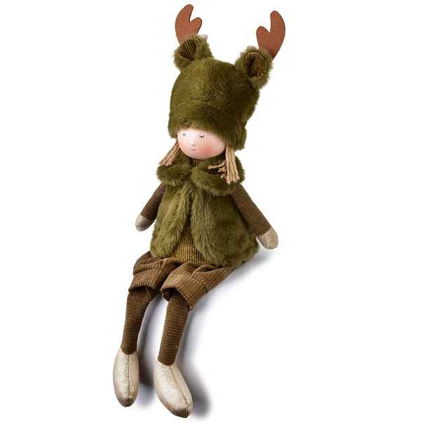 Mondex Vánoční figurka Santa Lila Sedící chlapec 20/47 cm zelená