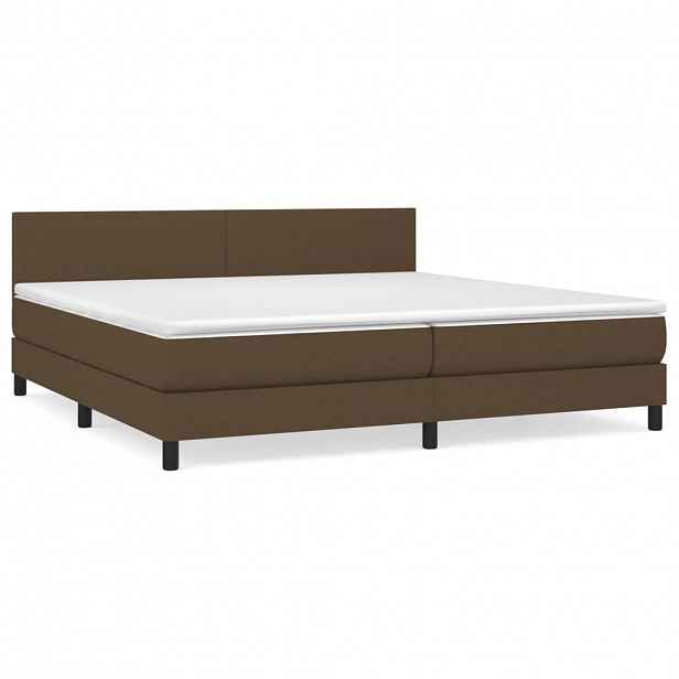 vidaXL Box spring postel s matrací tmavě hnědá 200x200 cm textil