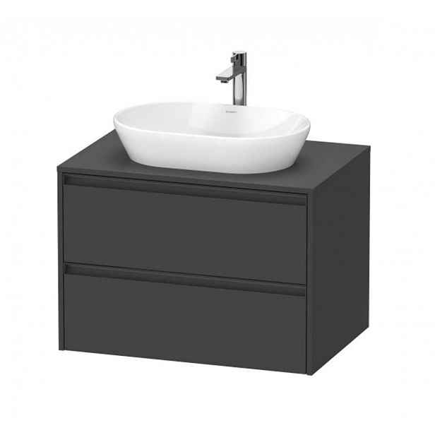 Duravit Ketho.2 - Umyvadlová skříňka s výřezem 57x80x55 cm, 2 zásuvky, grafit mat K24895049490000