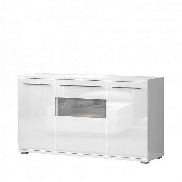 Komoda PIANO K150-3KS/PN bílá lesk