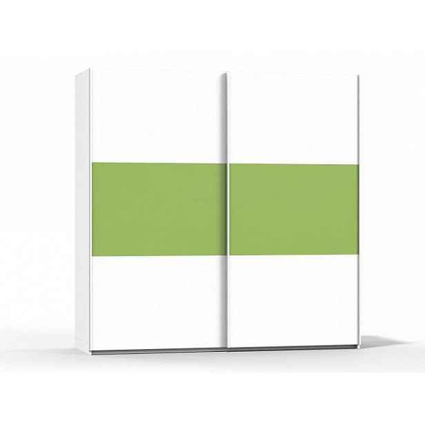 Šatní skříň Rea Houston 2 bílá-zelená