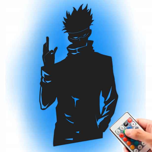 Satoru Gojo Dřevěný obraz Anime Nástěnná Dekorace Dárek Noční lampička Led