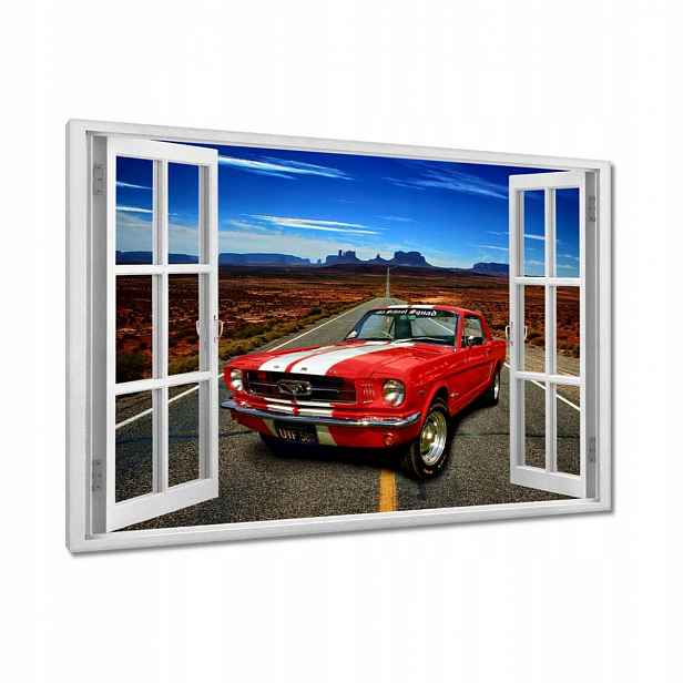 Obrazy 90x60 Červený Ford Mustang Usa