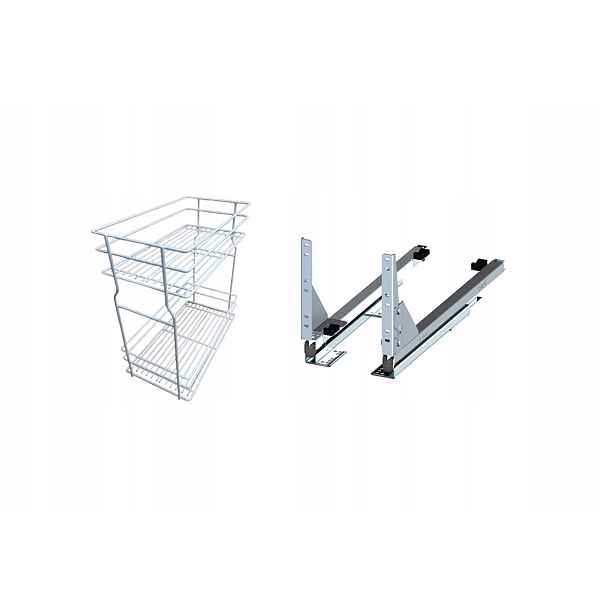 Cargo koš do spodní skříňky 30 cm 300 Bílý 2p s tlumením dovírání Rejs s plným výsuvem