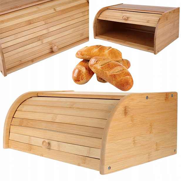 Přírodní bambusová nádoba 40x27x17 cm na chléb s posuvným víkem