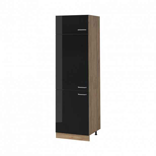 Vicco VYSOKÁ SKŘÍŇ R-Line, Černý vysoký lesk/Zlatý mocný dub, 60 cm