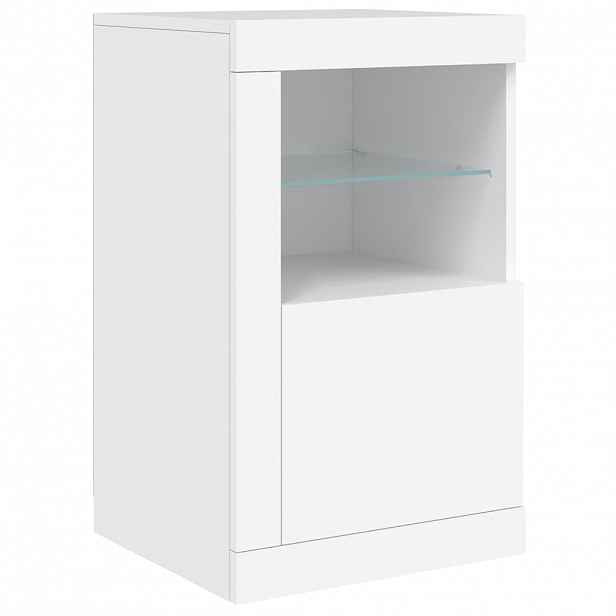 vidaXL Odkládací skříňka s LED osvětlením bílá kompozitní dřevo
