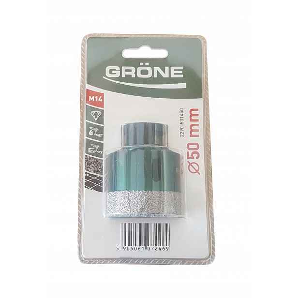 Diamantová korunka korunkový vrták Grone 50 mm M14 gres