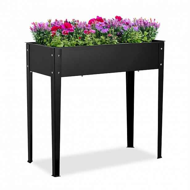 Relaxdays ZÁHON Černý vyvýšený ocel 80 cm