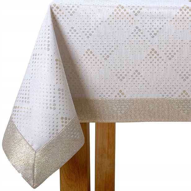 Šitý ubrus s manžetou 5 cm LZS-33209 90x90 cm