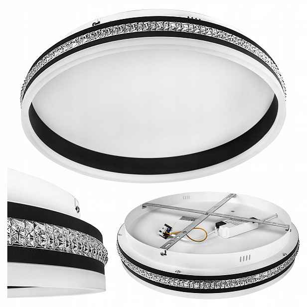 Závěsná Led lampa lustr stropní svítidlo 50 cm 48 W 4000 K, černá, diamantová Xudo