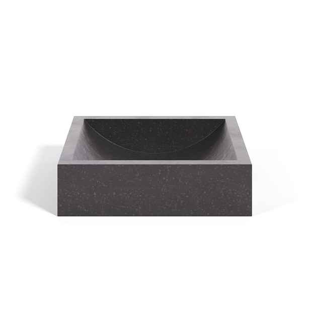 Černé umyvadlo z terrazzo Kave Home Sunday, 40 x 45 cm