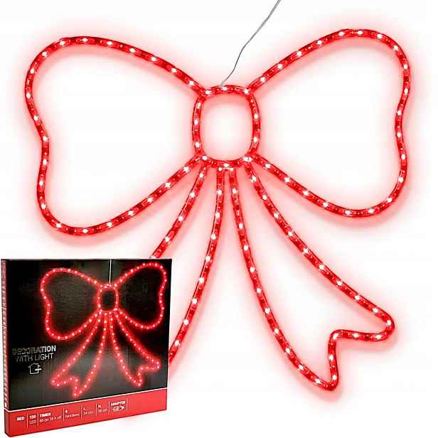 Mašle Dekorativní 55 CM Červená 120 Led Koopman