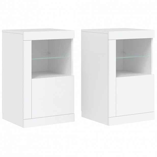 vidaXL Odkládací skříňky s LED osvětlením 2 ks bílé kompozitní dřevo