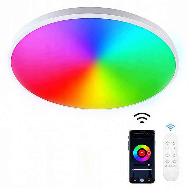 Lampa Stropní Svítidlo Led Rgb Bílá Cct 2700K-6500K Wifi Dálkový Ovladač Rf Aplikace