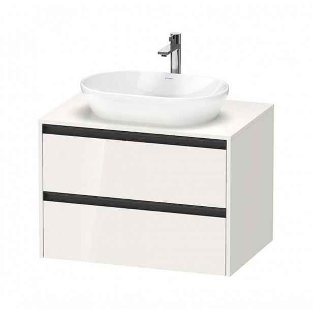 Duravit Ketho.2 - Umyvadlová skříňka s výřezem 57x80x55 cm, 2 zásuvky, lesklá bílá K24895022220000